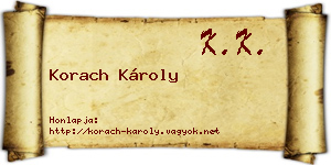 Korach Károly névjegykártya